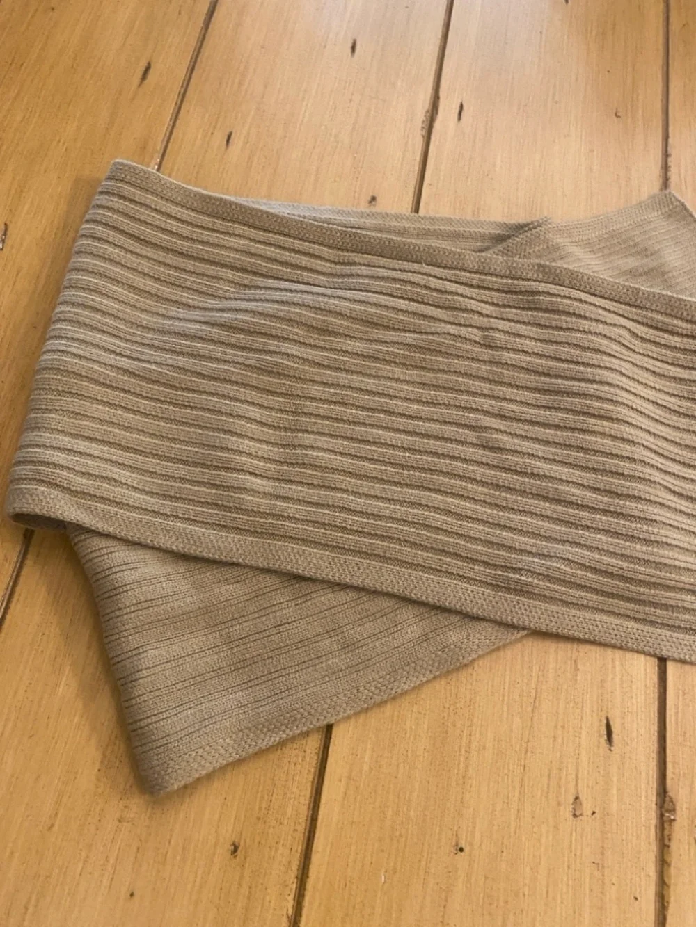 All Saints Tan Ribbed Knit Scarf NEW with tags Unisex